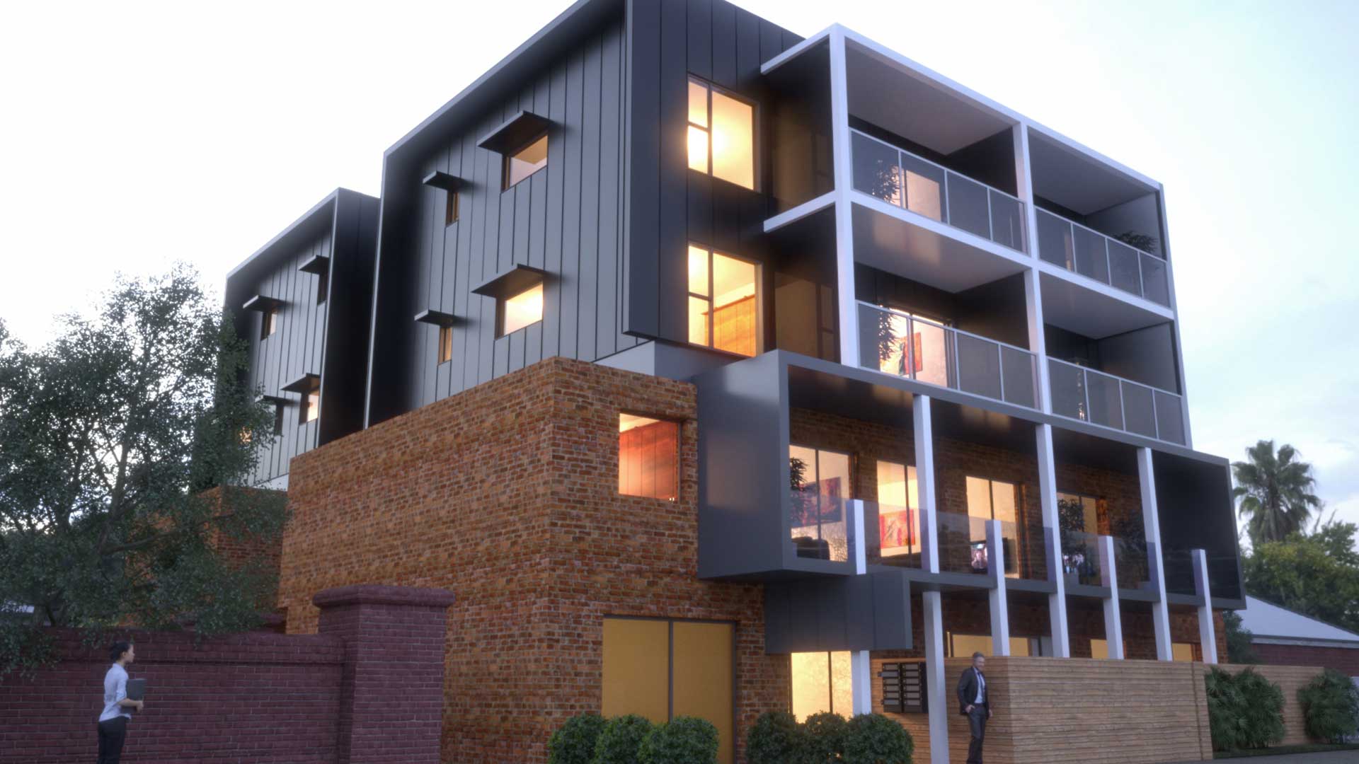 apartment block off the plan renders - view 1